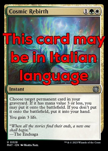 Mtg cosmic rebirth - mtg, exc